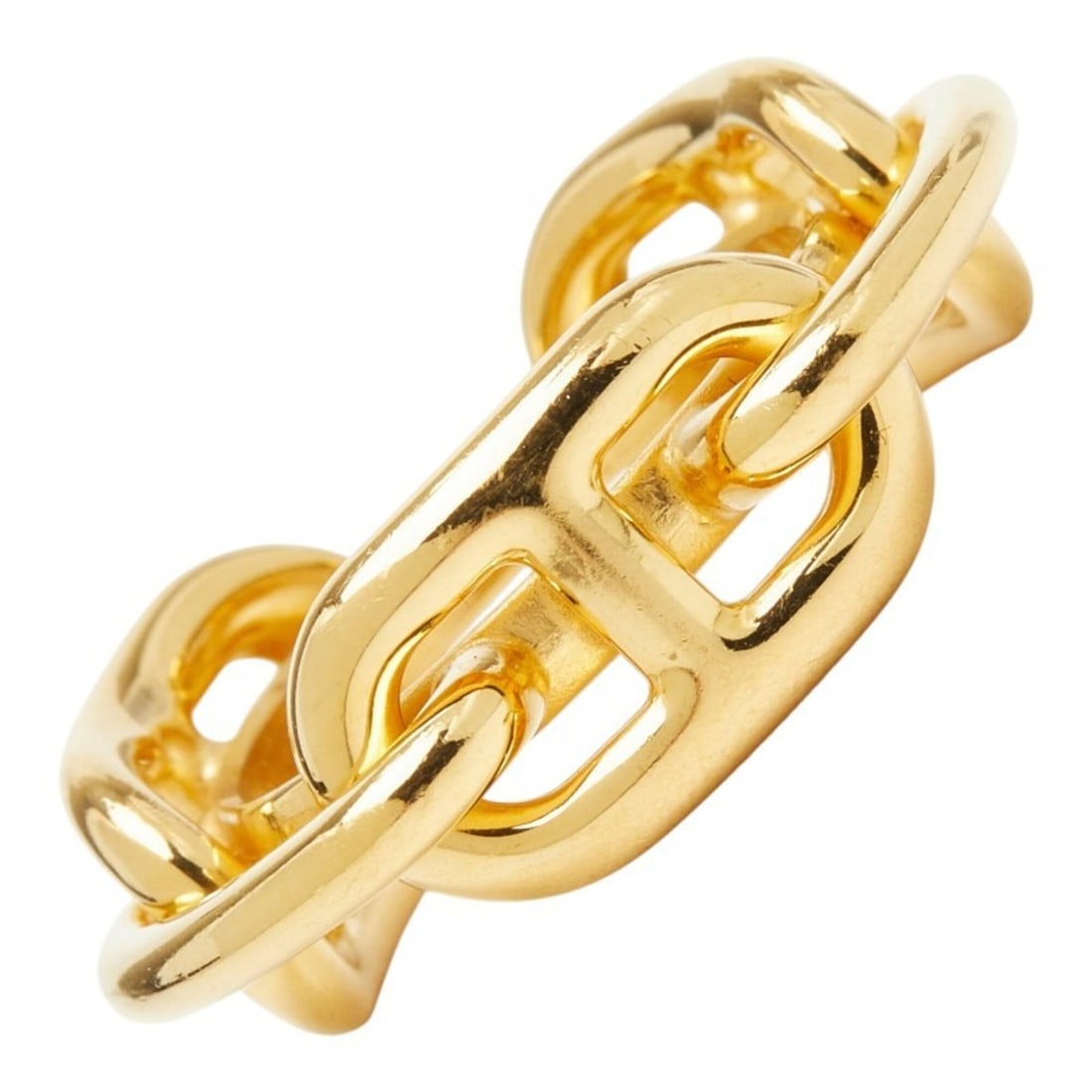 Hermes Lucadet Chaine d'Ancre Scarf Muffler Ring Gold Plated Women's HERMES: --- Catalog ---Category: DesignType: Scarf ringColor: GoldGender: WomenCategory: GeneralBrand: HermesCategory: Physical PropertiesSize (HxWxD): 1.02cm x 3.18cm / 0.4'' x 1.25''--- Item List ---Section