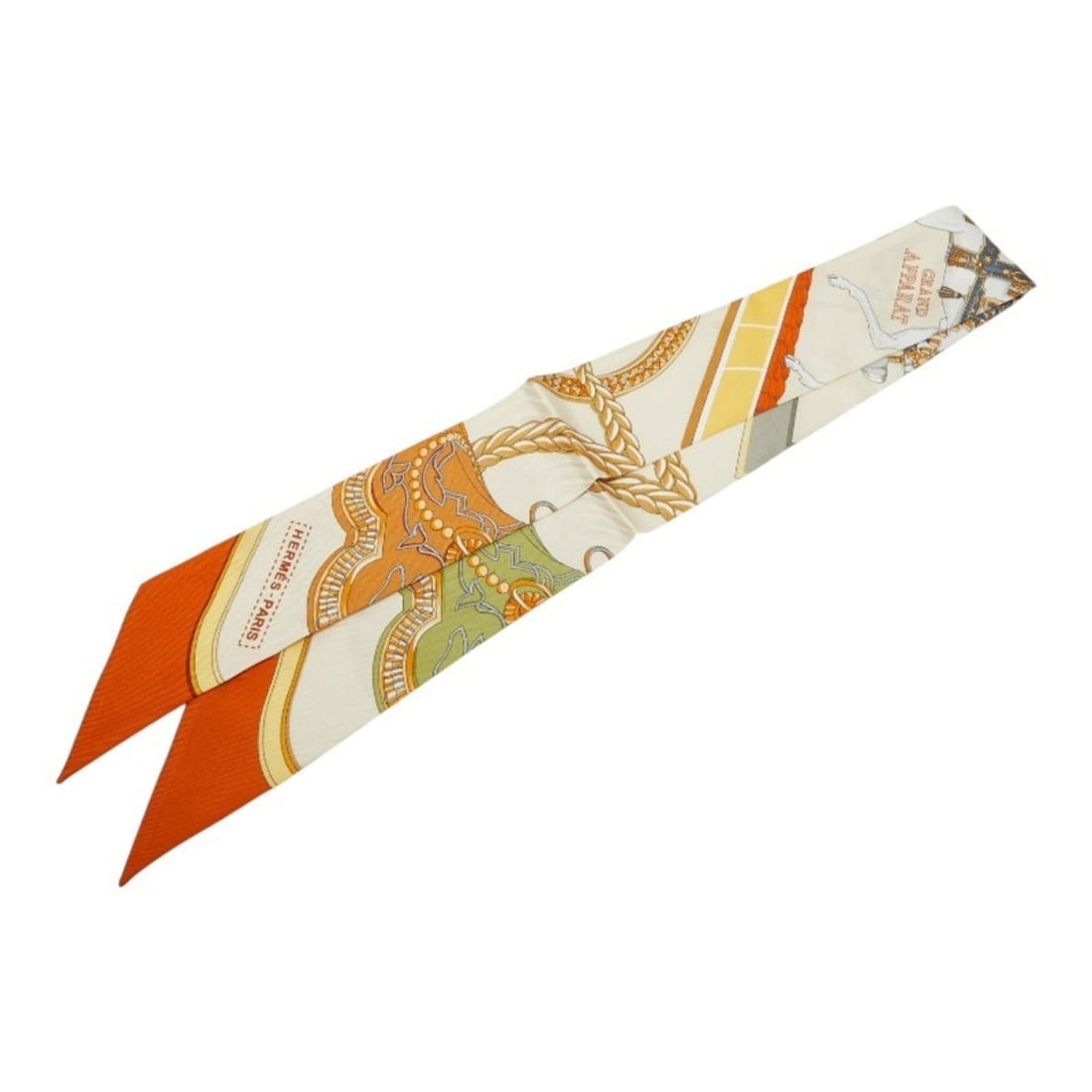 Hermes Twilly GRAND APPARAT Scarf Muffler Beige Multicolor Women's HERMES: --- Catalog ---Category: SizeSize (LxW): 5.5cm x 90.5cm / 2.16'' x 35.62''Category: DesignType: ScarfColor: Beige, Multi-colorGender: WomenCategory: GeneralLine: TwillyBrand: Hermes--- Item List ---Se