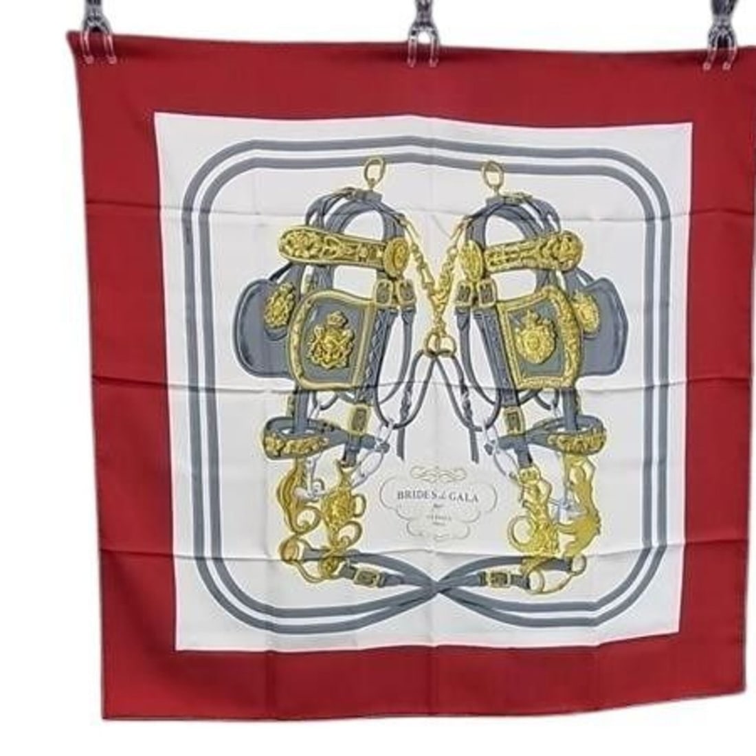 HERMES scarf/muffler, Carre 90, multicolor silk, women's, BRIDES de GALA (ceremonial horse bridle): --- Catalog ---Category: SizeSize (LxW): 88cm x 88cm / 34.64'' x 34.64''Category: DesignType: ScarfColor: Multi-colorGender: WomenMaterial: Silk Category: GeneralBrand: HermesCountry of Origin: France