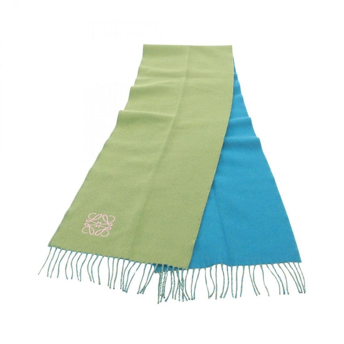 Loewe Anagram Bicolor Scarf, Wool & Cashmere, Women's, Green Blue: --- Catalog ---Category: SizeSize (LxW): 1.88m x 28cm / 74.01'' x 11.02''Category: DesignType: StoleColor: Blue, GreenGender: WomenMaterial: Wool , Cashmere Category: GeneralBrand: Loewe--- Item List 