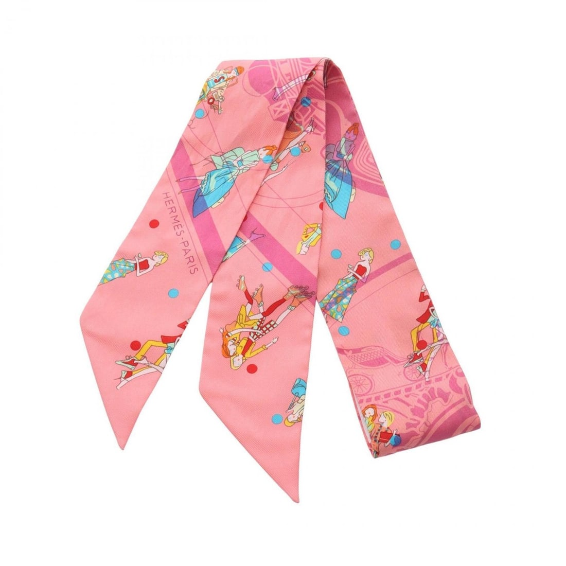 Hermes Twilly EX-LIBRIS LES PARISIE Scarf/Muffler, Silk, Women's, Pink/Multicolor: --- Catalog ---Category: SizeSize (LxW): 85cm x 5cm / 33.46'' x 1.96''Category: DesignType: ScarfColor: Multi-color, PinkGender: WomenMaterial: Silk Category: GeneralBrand: Hermes--- Item List ---Sect