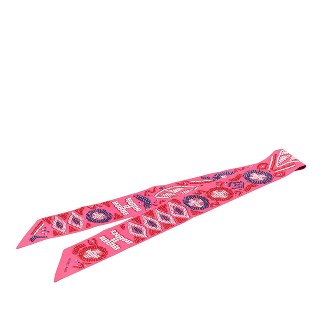 Hermes Twilly Kelly en Perles Scarf Muffler Pink Silk Women's HERMES: --- Catalog ---Category: SizeSize (LxW): 85cm x 5cm / 33.46'' x 1.96''Category: DesignType: ScarfColor: PinkGender: WomenMaterial: Silk Category: GeneralBrand: Hermes--- Item List ---Section: Conditio