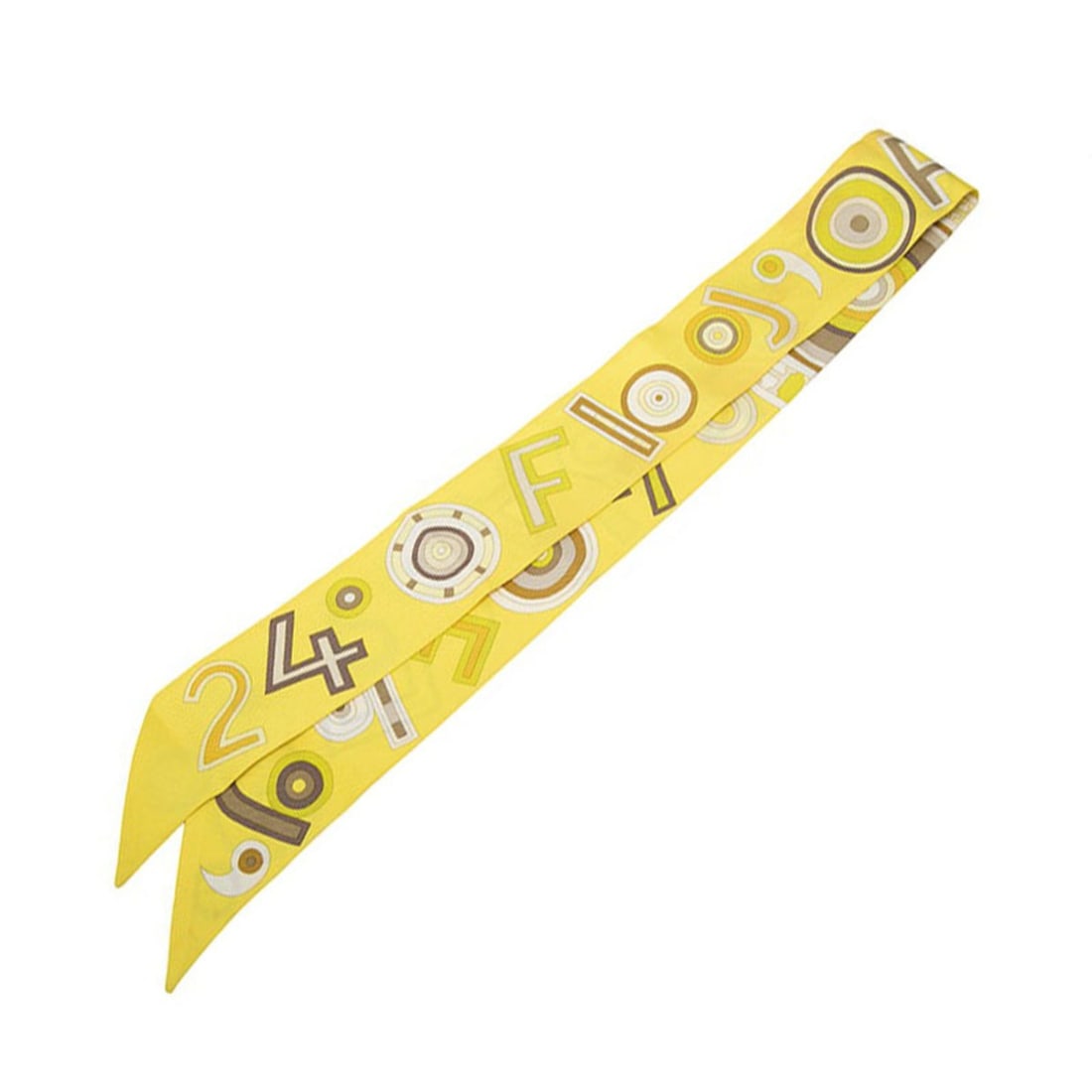Hermes Twilly TOHU-BOHU Chaos Scarf Muffler Yellow Silk Women's HERMES: --- Catalog ---Category: SizeSize (LxW): 85cm x 5cm / 33.46'' x 1.96''Category: DesignType: ScarfColor: YellowGender: WomenMaterial: Silk Category: GeneralBrand: Hermes--- Item List ---Section: Condit
