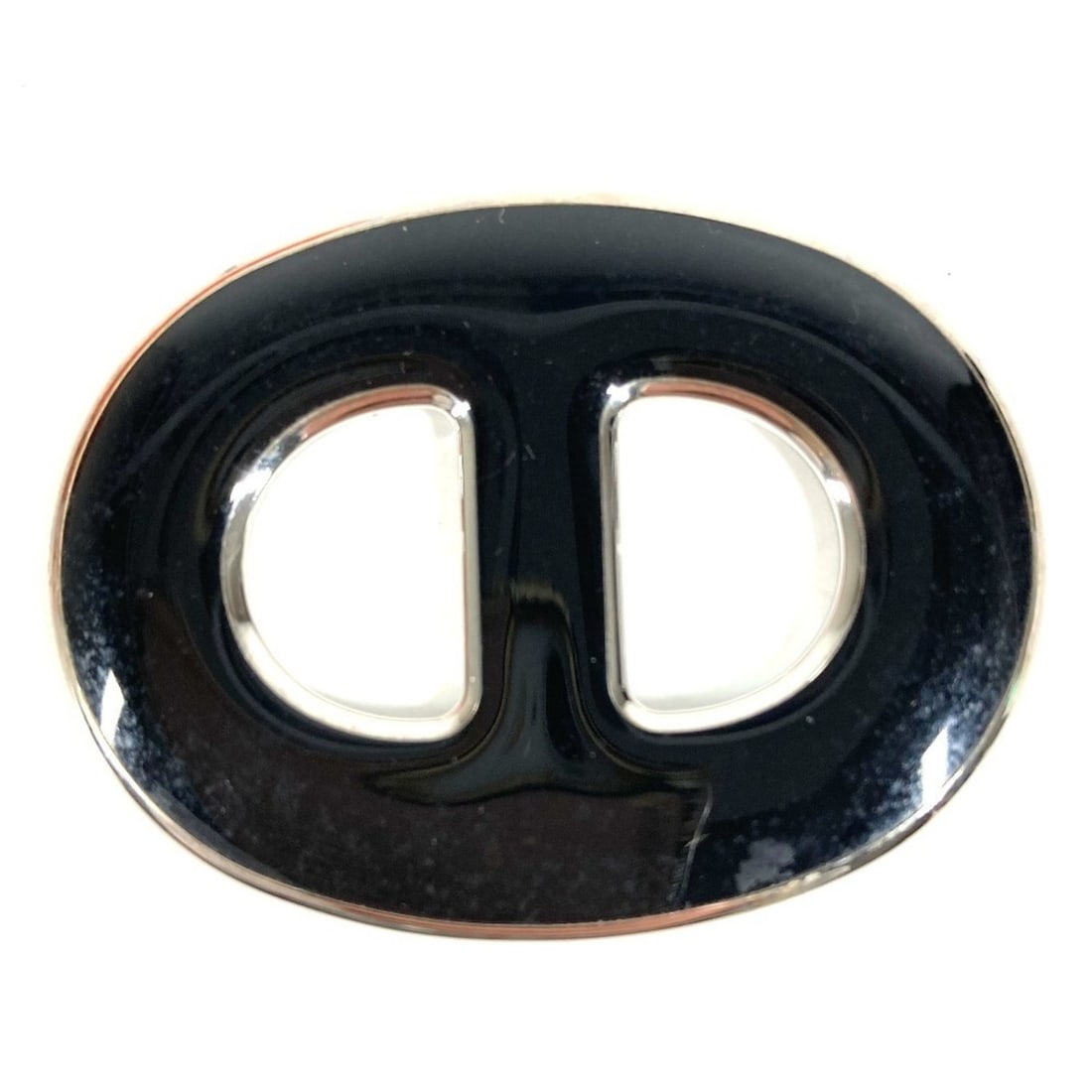 HERMES Chaine d'Ancre Logo Accessory Scarf Muffler Ring Metal Men's Women's Black: --- Catalog ---Category: DesignType: Scarf ringColor: Black, SilverGender: Men,Women,UnisexMaterial: Metal Category: GeneralBrand: Hermes--- Item List ---Section: ConditionRanking: Rank AB Used - Trac