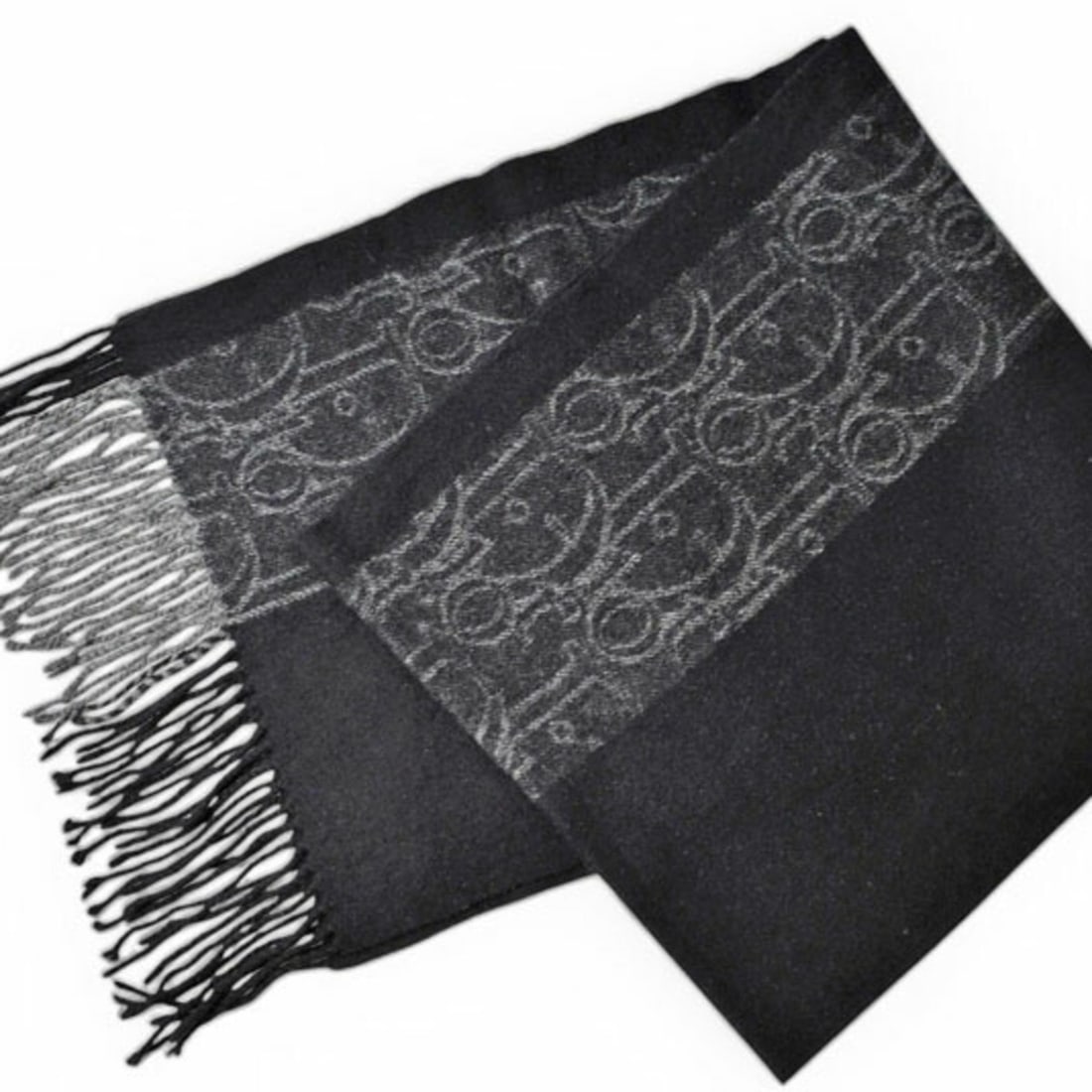 Christian Dior Scarf, Winter Wool, Cashmere, Trotter Pattern, Black, Gray: --- Catalog ---Category: SizeSize (LxW): 1.54m x 36cm / 60.62'' x 14.17''Category: DesignType: StoleColor: Black, GrayGender: UnisexMaterial: Wool , Cashmere Category: GeneralBrand: Christian Dior--- 