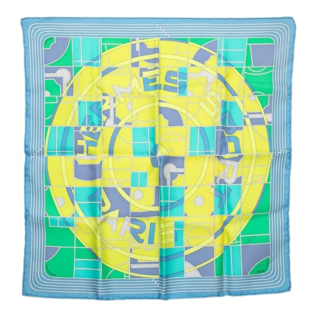 Hermes Carre 45 Petit SPORT Scarf Muffler Blue Multicolor Silk Women's HERMES: --- Catalog ---Category: SizeSize (LxW): 43cm x 42cm / 16.92'' x 16.53''Category: DesignType: ScarfColor: Blue, Multi-colorGender: WomenMaterial: Silk Category: GeneralBrand: Hermes--- Item List ---Se