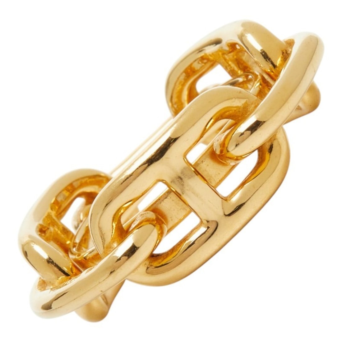 Hermes Lucadet Chaine d'Ancre Scarf Muffler Ring Gold Plated Women's HERMES: --- Catalog ---Category: DesignType: Scarf ringColor: GoldGender: WomenCategory: GeneralBrand: HermesCategory: Physical PropertiesSize (HxWxD): 1.02cm x 3.23cm / 0.4'' x 1.27''--- Item List ---Section