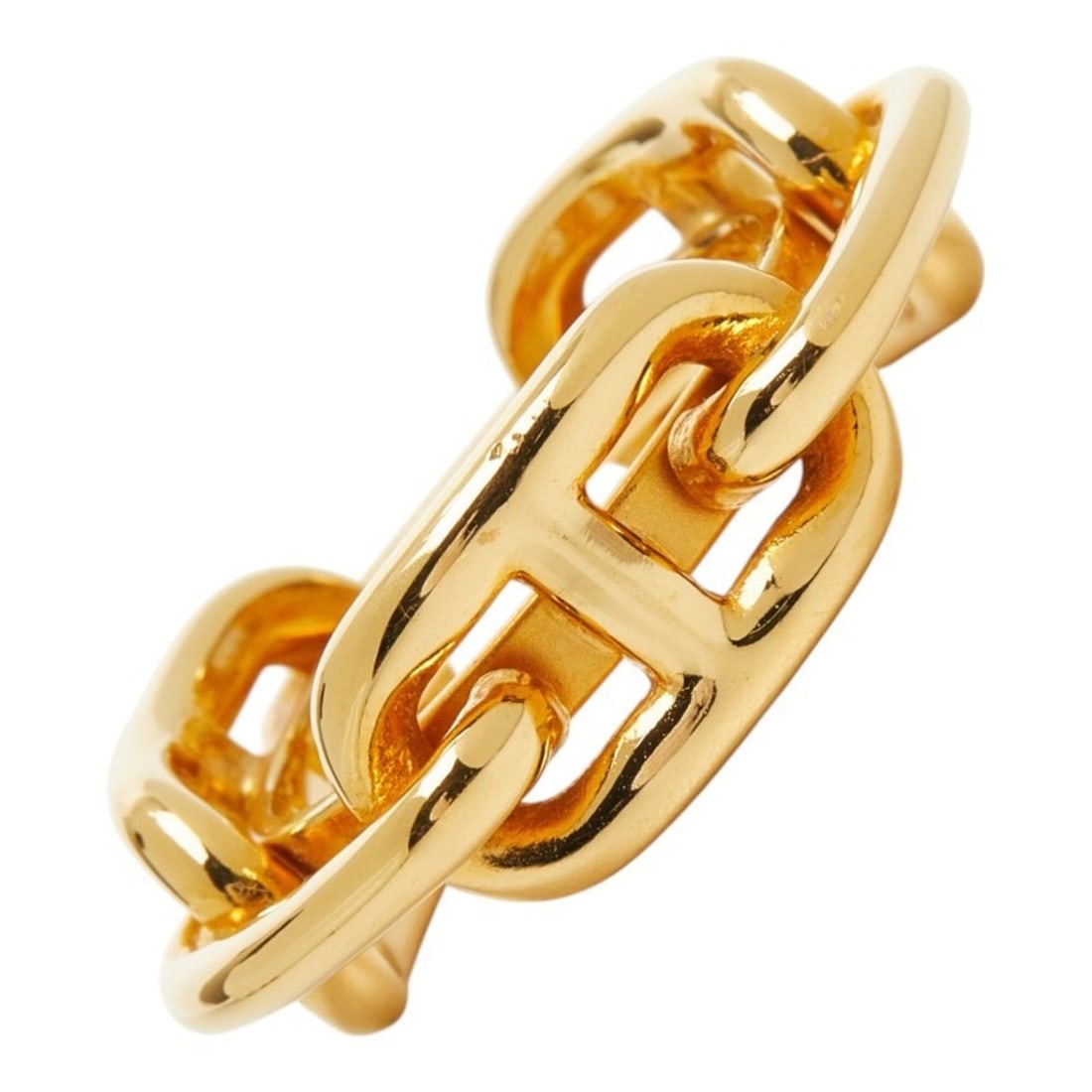 Hermes Lucadet Chaine d'Ancre Scarf Muffler Ring Gold Plated Women's HERMES: --- Catalog ---Category: DesignType: Scarf ringColor: GoldGender: WomenCategory: GeneralBrand: HermesCategory: Physical PropertiesSize (HxWxD): 1.01cm x 3.21cm / 0.39'' x 1.26''--- Item List ---Sectio