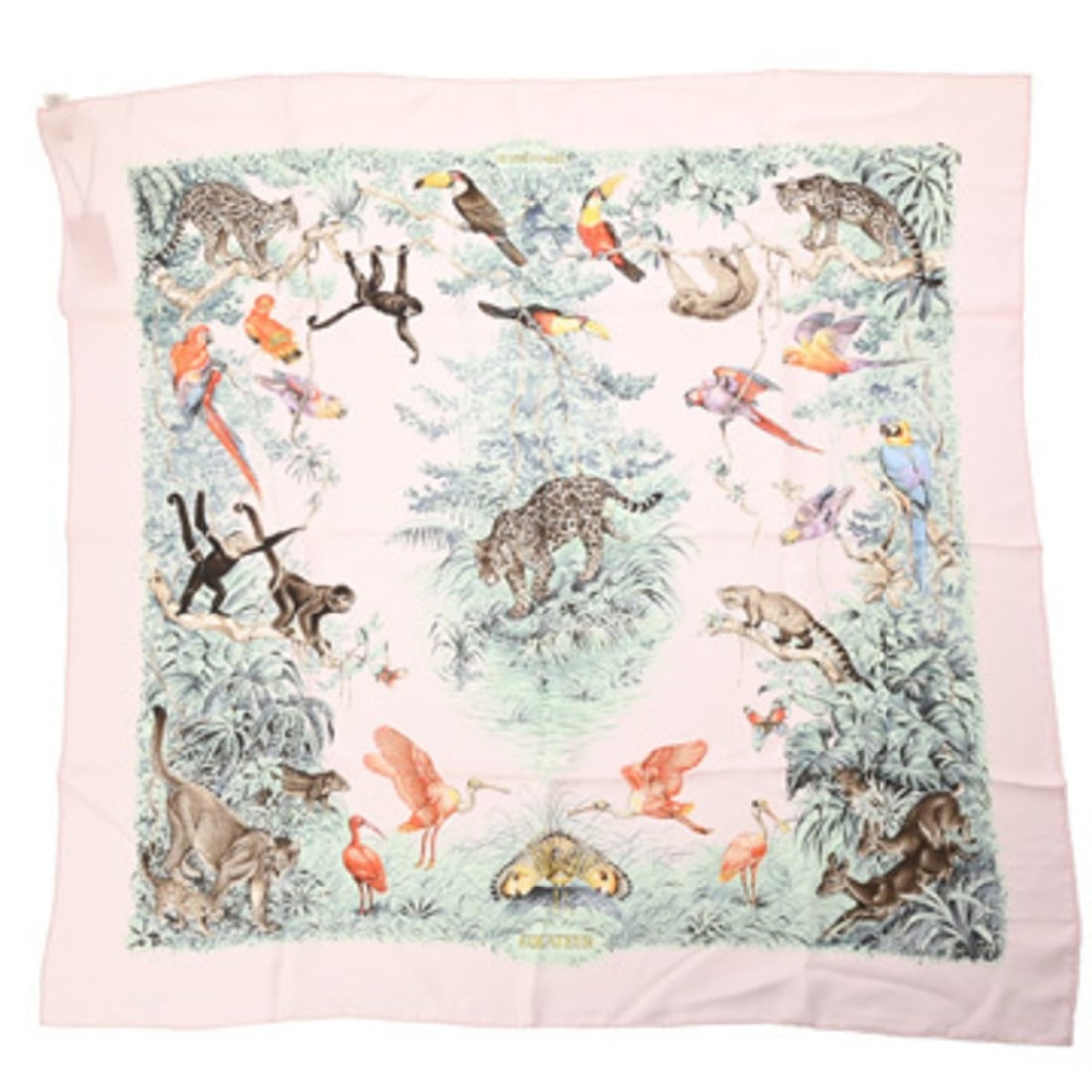 HERMES Carre 90 EQUATEUR Pink Multicolor Women's 100% Silk Scarf Muffler A Rank Used Ginzo: --- Catalog ---Category: SizeSize (LxW): 88cm x 89cm / 34.64'' x 35.03''Category: DesignType: ScarfColor: Multi-color, PinkGender: WomenMaterial: Silk Category: GeneralBrand: HermesCountry of Origin: 