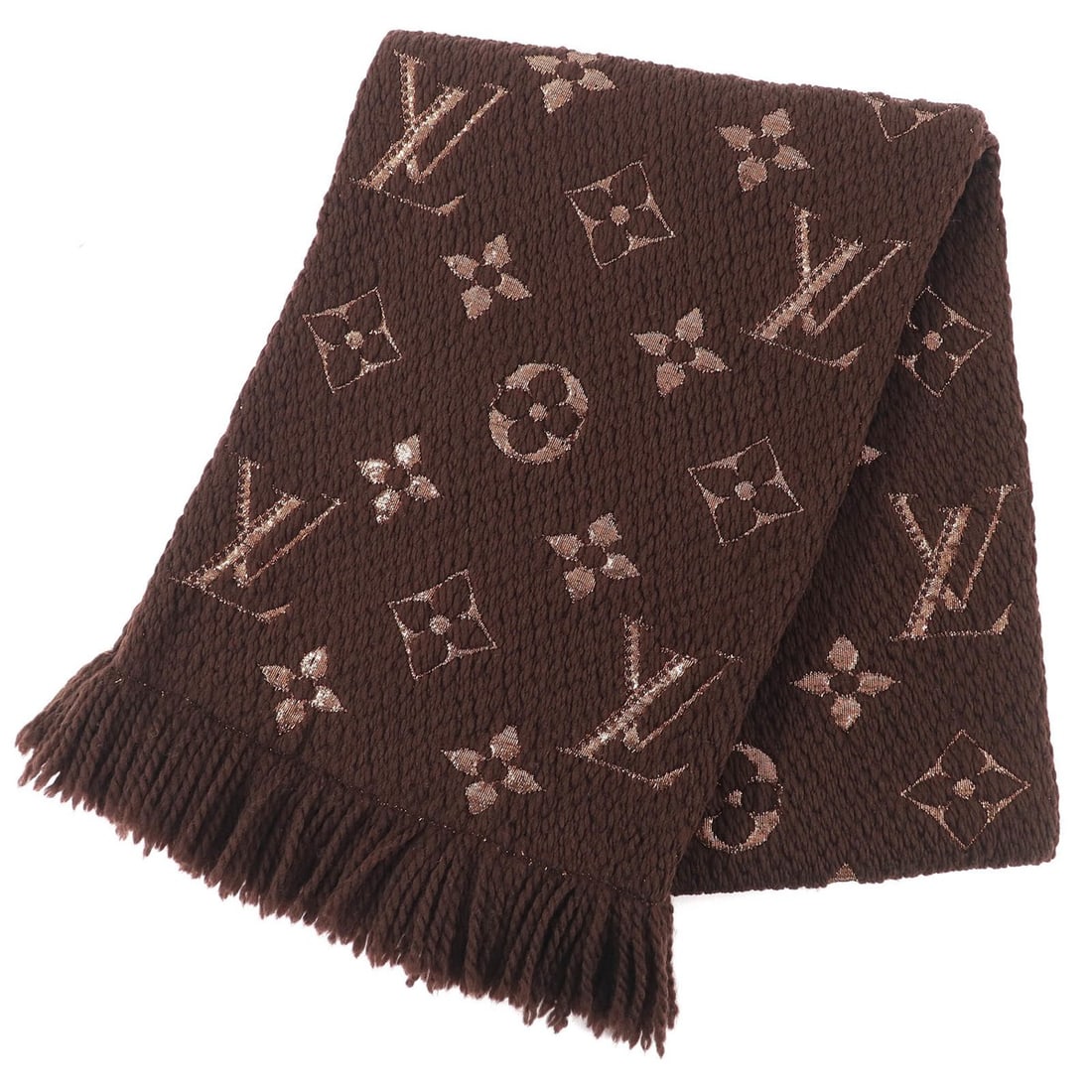 LOUIS VUITTON Louis Vuitton 2019 M71383 Echarpe Logomania Shine Wool Silk Scarf Brown Gold Made in: --- Catalog ---Category: SizeSize (LxW): 1.52m x 28cm / 59.84'' x 11.02''Category: DesignType: StoleColor: Brown, GoldGender: WomenMaterial: Wool 95%, Silk 3%, Polyester 2%Category: GeneralBrand: Loui