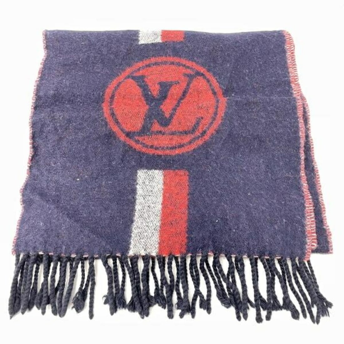 LOUIS VUITTON Echarpe LV City Scarf M70255 Navy Red Louis Vuitton: --- Catalog ---Category: SizeSize (LxW): 1.78m x 28cm / 70.07'' x 11.02''Category: DesignType: StoleColor: Navy, Red colorGender: Women,MenCategory: GeneralBrand: Louis Vuitton--- Item List ---Section