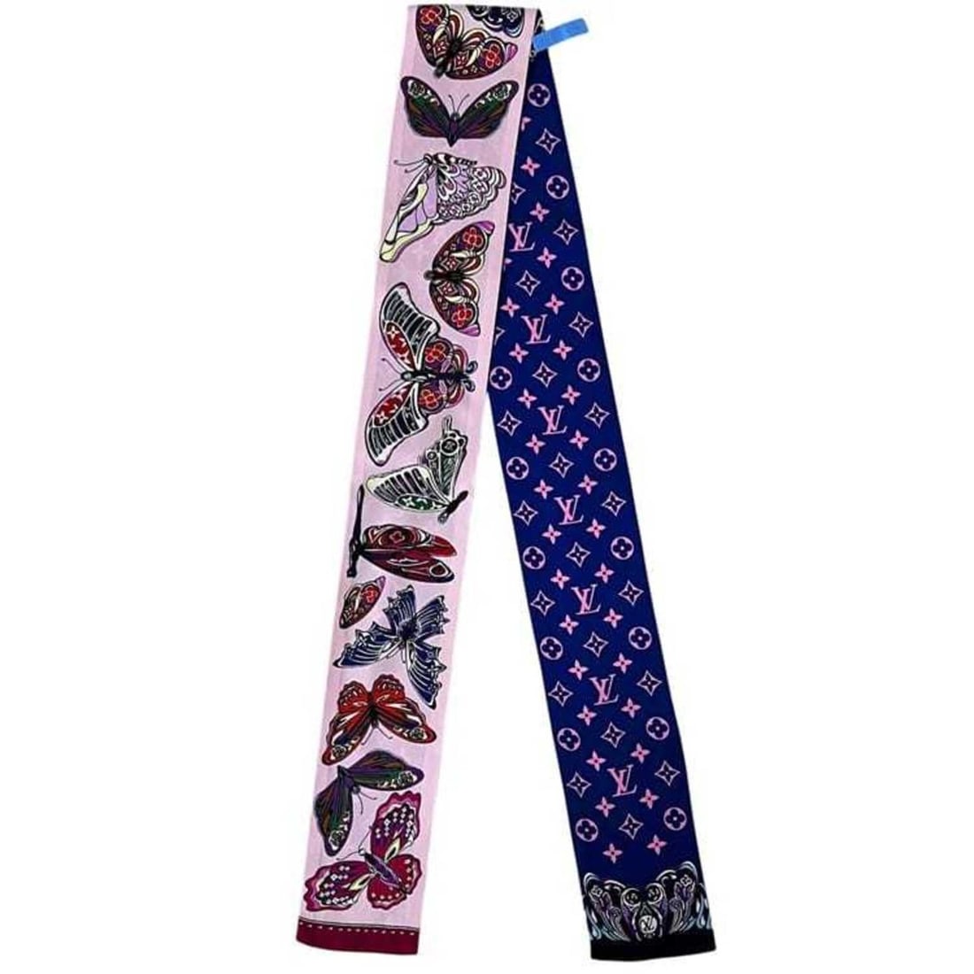 Louis Vuitton Ribbon Scarf Muffler Bandana ec-25291 Pink Navy Monogram World of Love Silk LOUIS: --- Catalog ---Category: SizeSize (LxW): 8cm x 1.22m / 3.14'' x 48.03''Category: DesignType: ScarfColor: Navy, PinkGender: WomenMaterial: Silk Category: GeneralBrand: Louis Vuitton--- Item List ---Sec