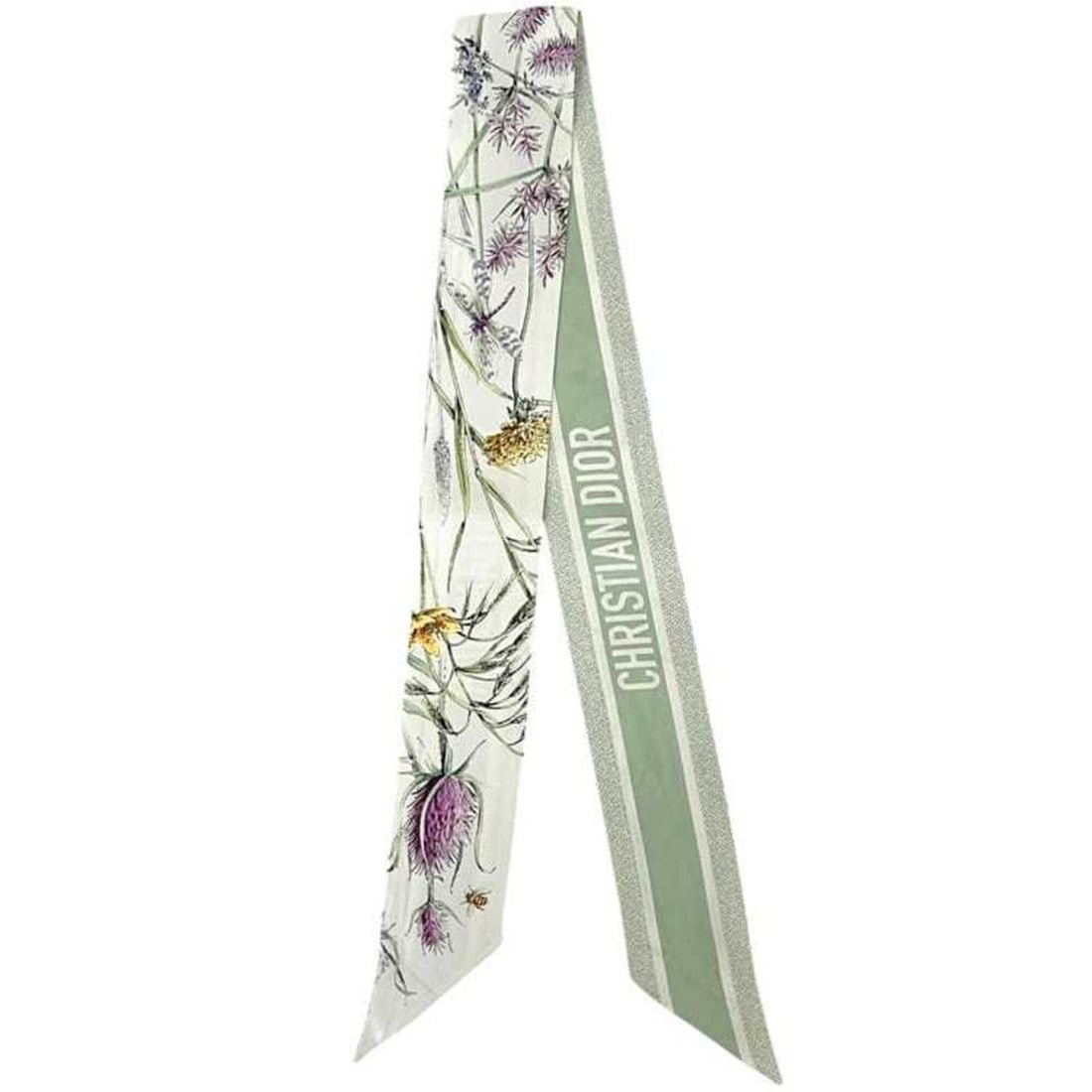Christian Dior Ribbon Scarf Muffler Mitzah White Light Green Multicolor 44HER106I607 100% Silk: --- Catalog ---Category: SizeSize (LxW): 1.05m x 6cm / 41.33'' x 2.36''Category: DesignType: ScarfColor: Light green, Multi-color, WhiteGender: WomenMaterial: Silk Category: GeneralMPN: 44HER106I607Br