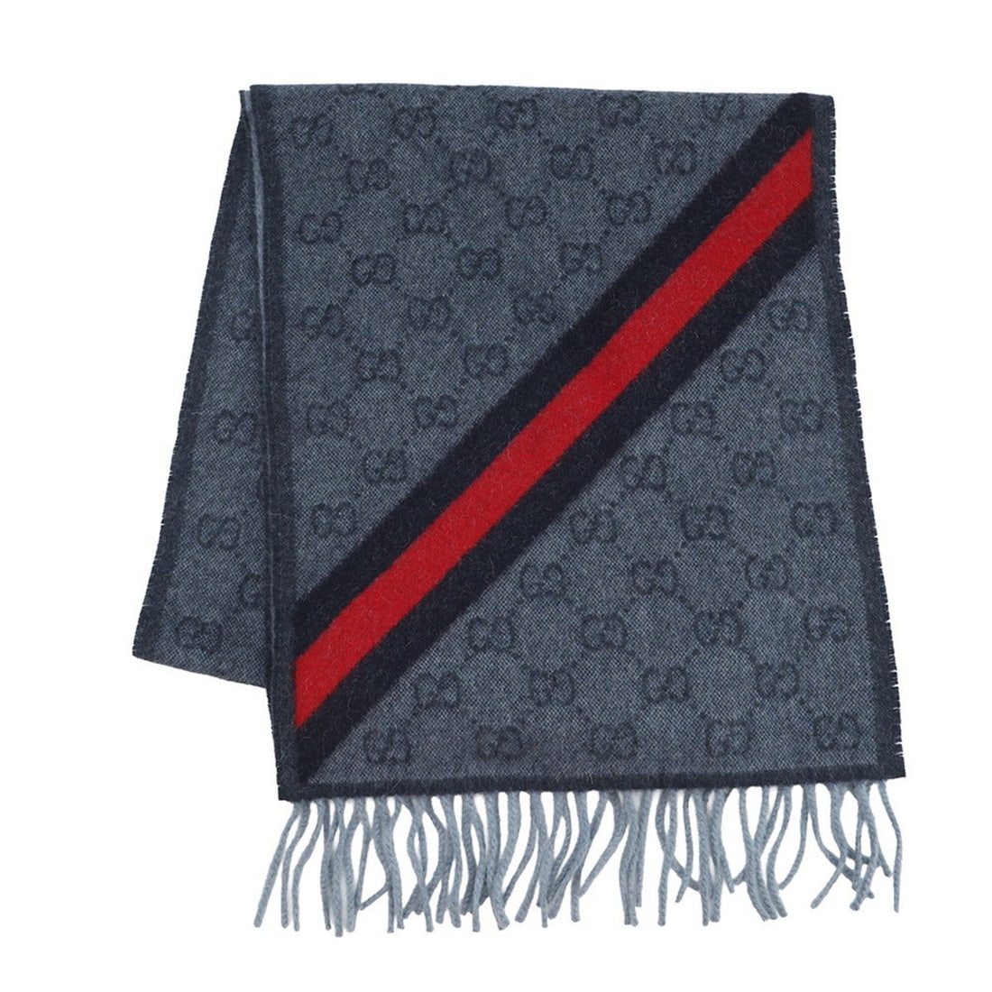 Gucci Scarf, Webbing Line, Wool & Alpaca, 570603, GUCCI Stole Men's, (1 of 20)