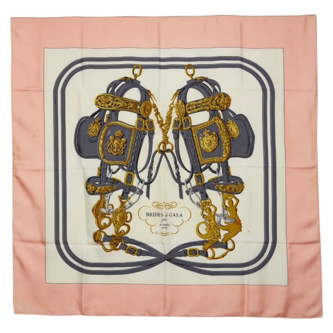 Hermes Carre 90 BRIDES de GALA Ceremonial Bridle Scarf/Muffler, Pink Multicolor, Women's HERMES: --- Catalog ---Category: SizeSize (LxW): 87cm x 88cm / 34.25'' x 34.64''Category: DesignType: ScarfColor: Multi-color, PinkGender: WomenCategory: GeneralBrand: Hermes--- Item List ---Section: Conditio