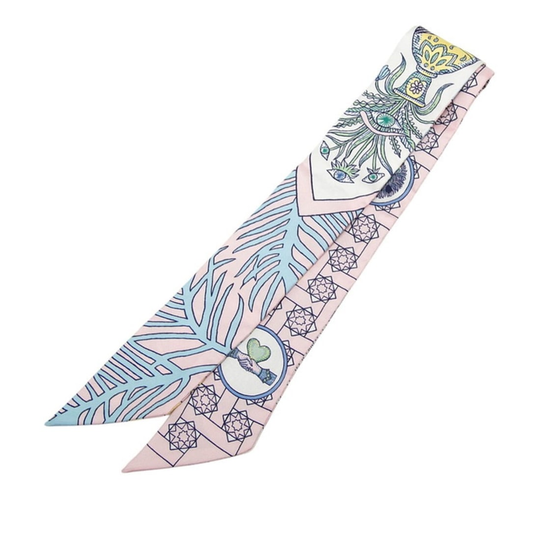 Hermes Twilly La Danse Des Amazones (Dance of the Amazons) Scarf/Muffler, Pink Multicolor Silk,: --- Catalog ---Category: SizeSize (LxW): 85cm x 5cm / 33.46'' x 1.96''Category: DesignType: ScarfColor: Multi-color, PinkGender: WomenMaterial: Silk Category: GeneralBrand: Hermes--- Item List ---Sect