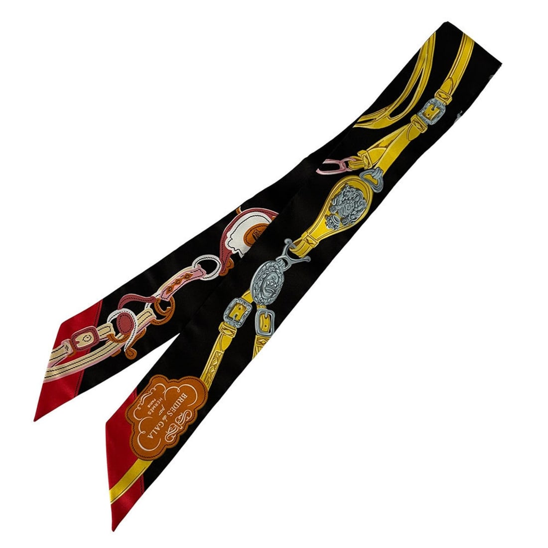Hermes HERMES Scarf Muffler Twilly Brides de Gala Women's Brand Silk Multicolor Pastel Color Unique: --- Catalog ---Category: SizeSize (LxW): 5cm x 85cm / 1.96'' x 33.46''Category: DesignType: ScarfColor: Black, Multi-colorGender: WomenMaterial: Silk Category: GeneralBrand: HermesCountry of Origin: F