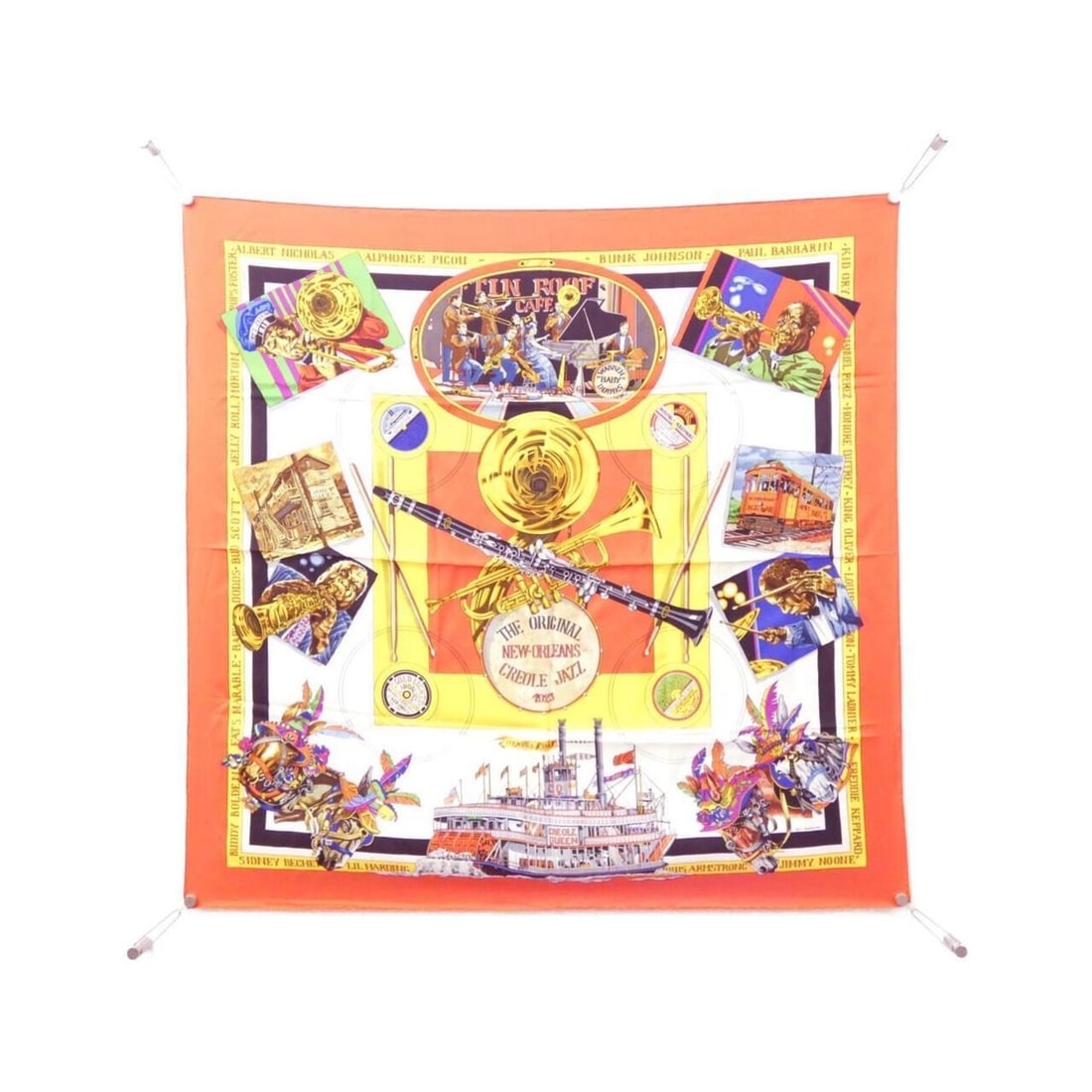 Hermes NEW ORLEANS Carre Scarf Muffler: --- Catalog ---Category: SizeSize (LxW): 90cm x 90cm / 35.43'' x 35.43''Category: DesignType: ScarfColor: OrangeGender: WomenMaterial: Silk Category: GeneralBrand: Hermes--- Item List ---Section: