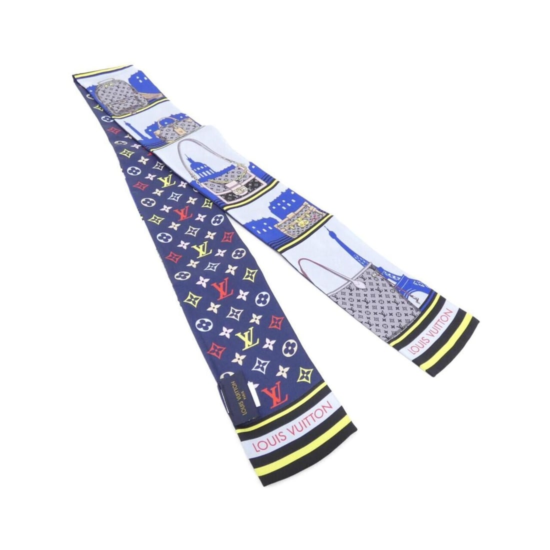 Louis Vuitton Bandeau Skyline M77317 Scarf/Muffler: --- Catalog ---Category: SizeSize (LxW): 8cm x 1.2m / 3.14'' x 47.24''Category: DesignType: ScarfColor: BlueGender: WomenMaterial: Silk Category: GeneralMPN: M77317Brand: Louis Vuitton--- Item List --