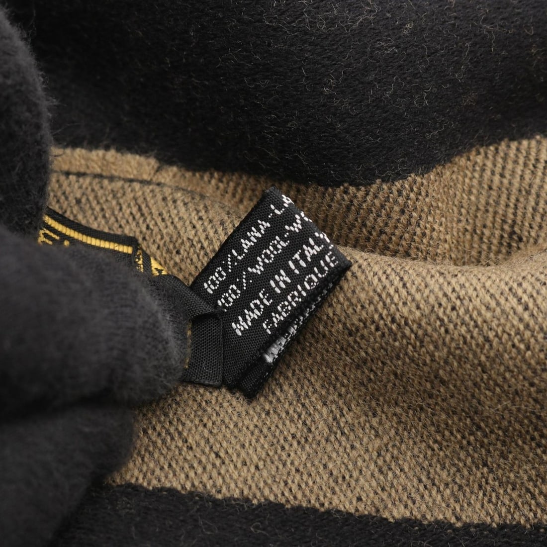 Fendi FF pattern scarf, men's wool, gray/black. - 4