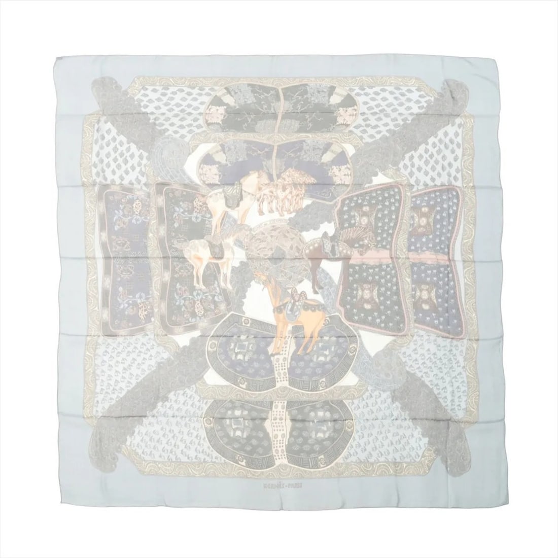 Hermes Carre 140 Geant ART des STEPPES Silk Scarf/Muffler for Women: --- Catalog ---Category: SizeSize (LxW): 1.34m x 1.35m / 52.75'' x 53.14''Category: DesignType: ScarfColor: GrayGender: WomenCategory: GeneralBrand: HermesCountry of Origin: France--- Item List