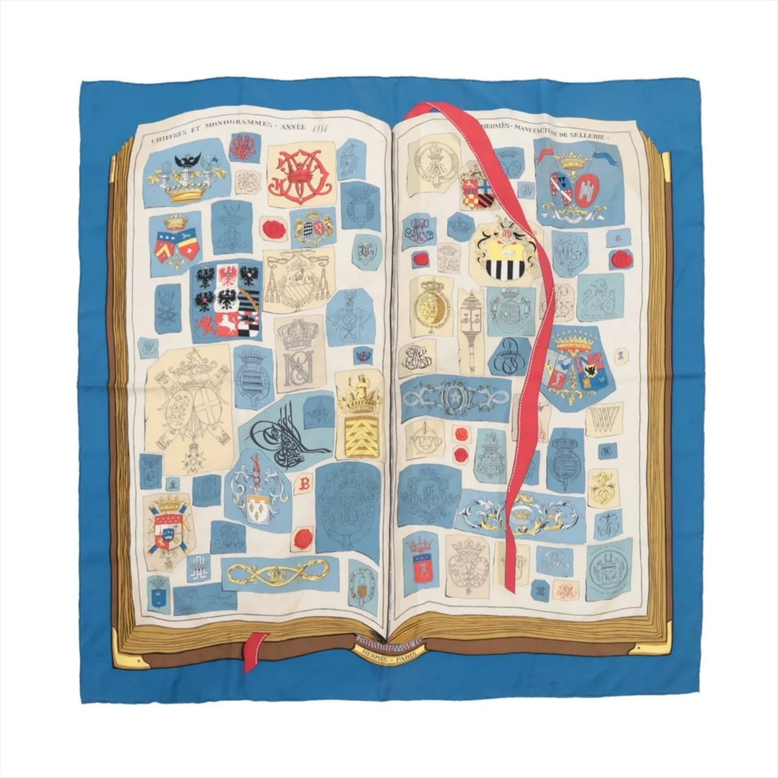 Hermes Carre 90 CHIFFRES ET MONOGRAMMES-ANNEE 1886 (Scarf/Muffler) - Women's Scarf/Muffler (with: --- Catalog ---Category: SizeSize (LxW): 90cm x 86cm / 35.43'' x 33.85''Category: DesignType: ScarfColor: BlueGender: WomenCategory: GeneralBrand: Hermes--- Item List ---Section: ConditionRanking: