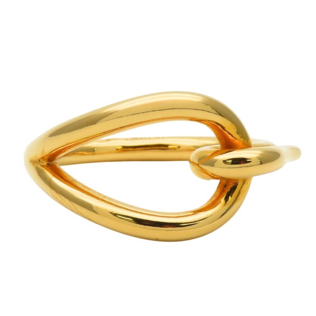 Hermes Jumbo Metal Gold Plated Scarf Ring for Women: --- Catalog ---Category: DesignType: Scarf ringColor: GoldGender: WomenMaterial: Metal Category: GeneralBrand: HermesCategory: Physical PropertiesSize (HxWxD): 2.9cm x 2.7cm / 1.14'' x 1.06''--- Item 