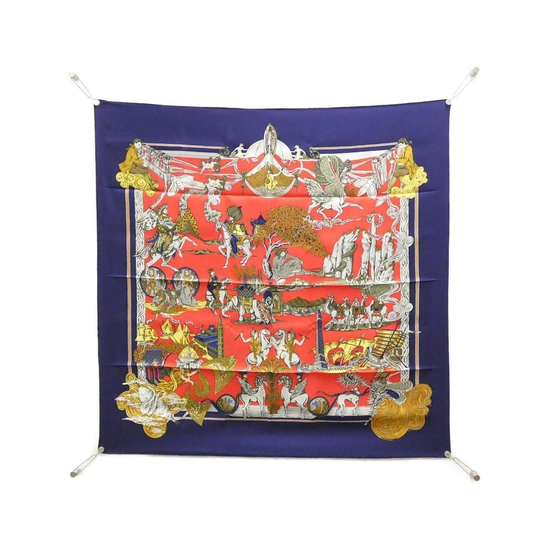 Hermes AU FIL DE LA SOIE Carre Scarf Muffler: --- Catalog ---Category: SizeSize (LxW): 90cm x 90cm / 35.43'' x 35.43''Category: DesignType: ScarfColor: BlueGender: Women,MenMaterial: Silk Category: GeneralBrand: Hermes--- Item List ---Section: Co