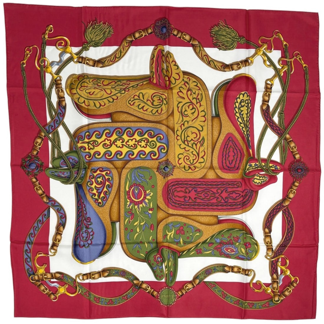 Hermes Hermès Carré 90 Festival Scarf, Silk, Red, Multicolor, Women's: --- Catalog ---Category: SizeSize (LxW): 89cm x 88.5cm / 35.03'' x 34.84''Category: DesignType: ScarfColor: Multi-color, Red colorGender: WomenMaterial: Silk 100%Category: GeneralBrand: Hermes--- Item