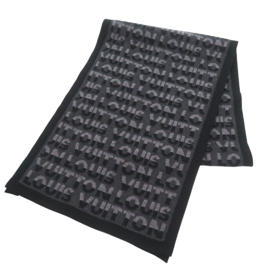 Like new Louis Vuitton Echarpe LV Split M70911 Wool and Anthracite Scarf, Gray, 0786LOUIS VUITTON: --- Catalog ---Category: SizeSize (LxW): 1.8m / 70.86''Category: DesignType: StoleGender: MenMaterial: Wool Category: GeneralMPN: M70911Brand: Louis VuittonCountry of Origin: Italy--- Item List ---Sec