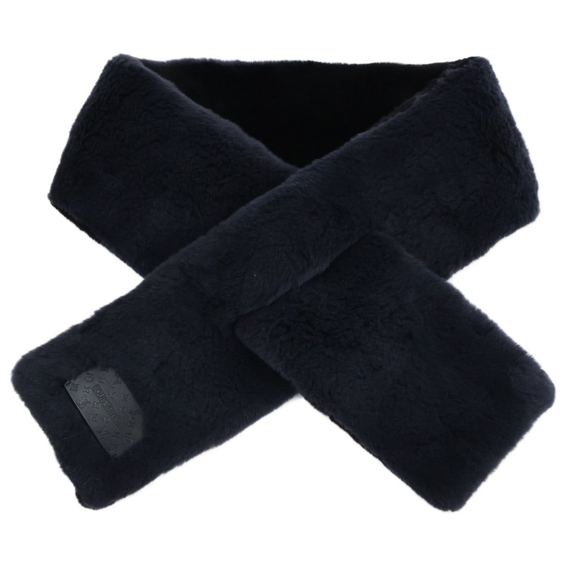 LOUIS VUITTON M71660 Two-Tone Sheared Mink Scarf in Black and Navy for Women: --- Catalog ---Category: SizeSize (LxW): 1.1m x 12cm / 43.3'' x 4.72''Category: DesignType: StoleColor: Black, NavyGender: WomenMaterial: Leather Leather/Fur Type: Mink furCategory: GeneralBrand: Loui