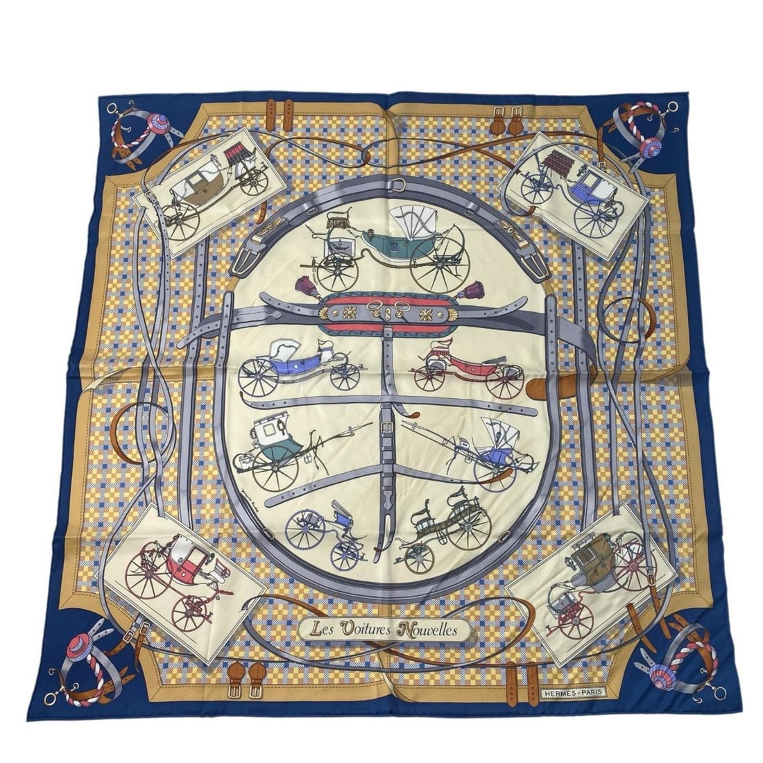 Hermes Hermès Women's Scarf, Horse-Drawn Carré, Size 70, Silk (1 of 20)