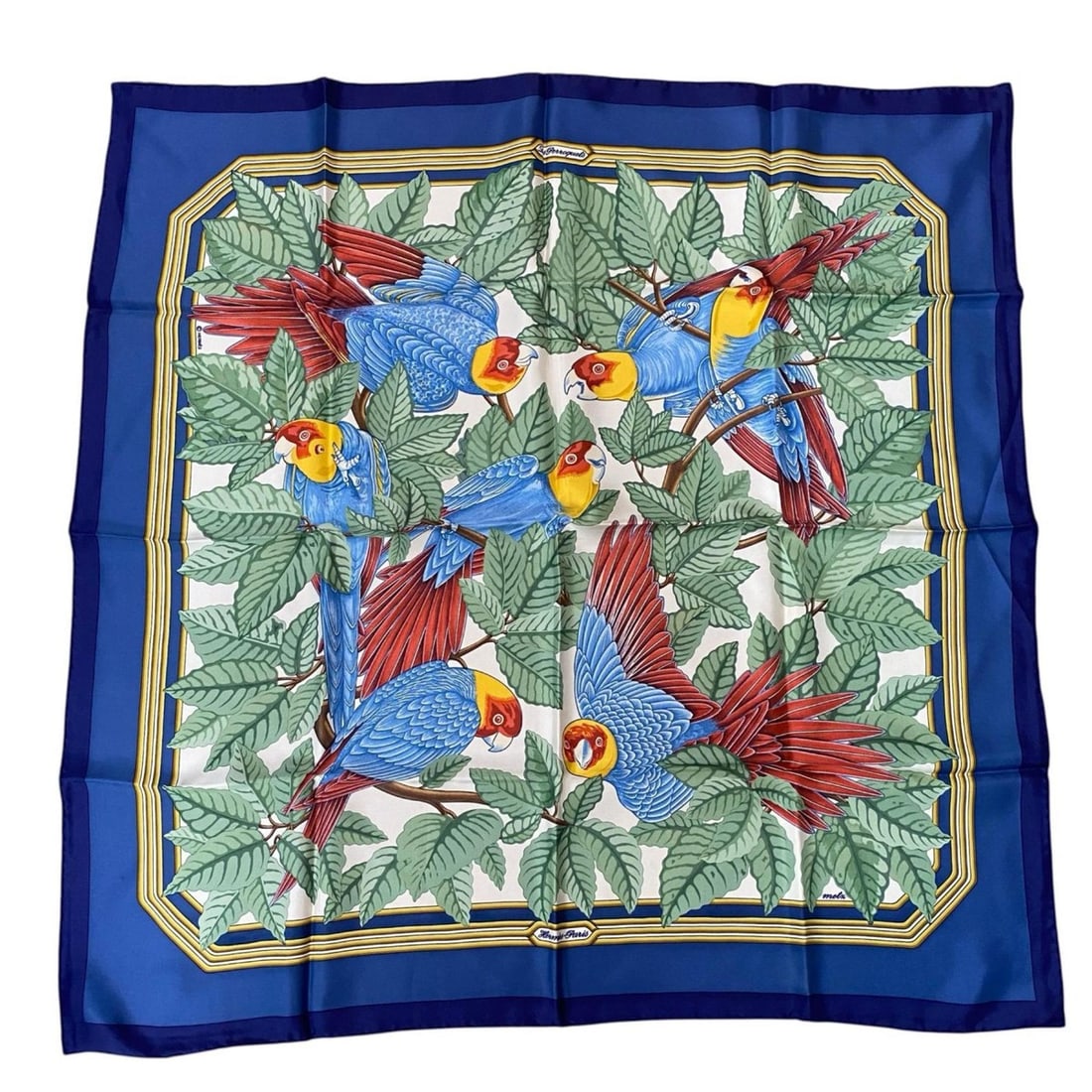 Hermes Hermès Women's Carré 90 Scarf "Les Perroquets": --- Catalog ---Category: SizeSize (LxW): 90cm x 90cm / 35.43'' x 35.43''Category: DesignType: ScarfColor: Multi-colorGender: WomenMaterial: Silk Category: GeneralBrand: Hermes--- Item List ---Section: