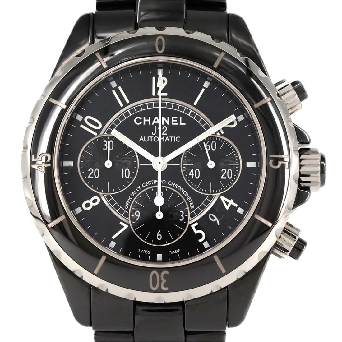 Chanel J12 Chronograph Ceramic H0940 Automatic Watch: --- Catalog ---Category: SizeWrist Size: 18cm / 7.08''Case Diameter: 41mm / 1.61''Category: DesignType: WristwatchGender: MenColor (Dial): BlackMaterial (Band): CeramicMaterial (Case): CeramicCategory