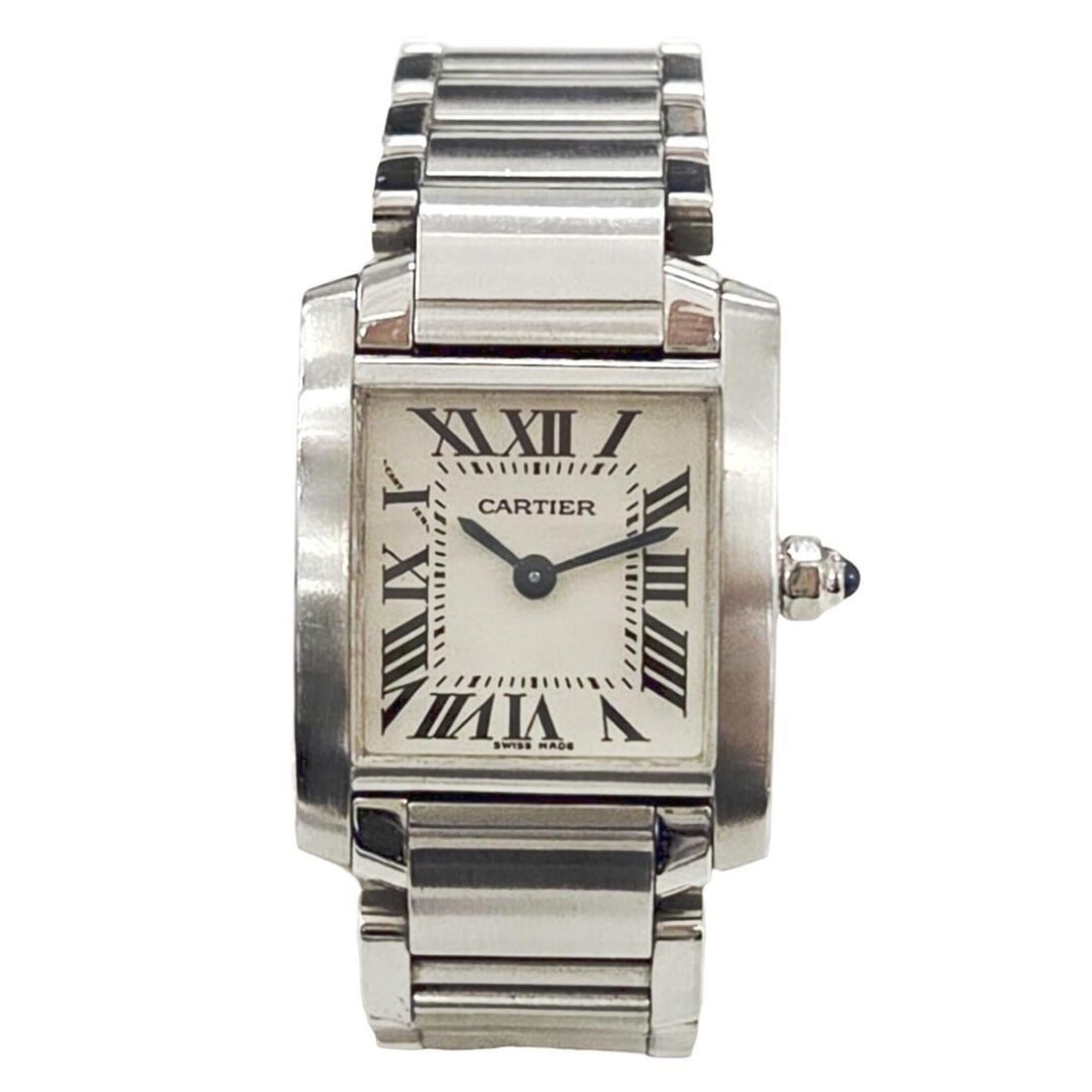 Cartier Tank Française SM W51008Q3 SS Quartz Women's Watch: --- Catalog ---Category: SizeWrist Size: 14cm / 5.51''Case Diameter: 20mm / 0.79''Category: DesignType: WristwatchGender: WomenMaterial (Band): Stainless steelMaterial (Case): Stainless