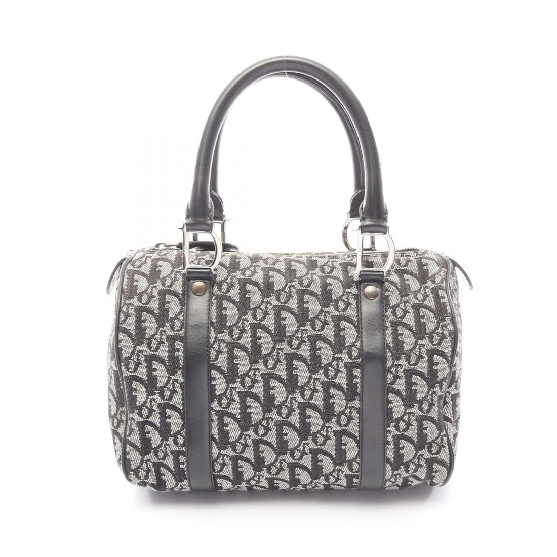 Christian Dior Dior Trotter handbag, canvas and leather, women's, navy black.: --- Catalog ---Category: SizeSize (HxWxD): 18cm x 25cm x 15cm / 7.08'' x 9.84'' x 5.9''Handle Length: 40cm / 15.74''Category: DesignType: HandbagColor: Black, NavyGender: WomenMaterial: Canvas , Leath