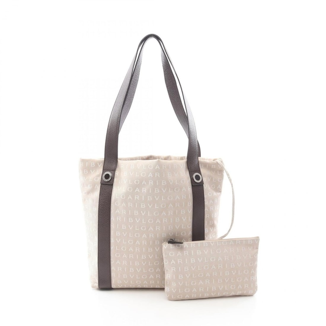 Bvlgari Bulgari Logomania Tote Bag/Handbag, Canvas and Leather, Women's, Beige/Brown: --- Catalog ---Category: SizeSize (HxWxD): 30cm x 28cm x 10.5cm / 11.81'' x 11.02'' x 4.13''Category: DesignType: Handbag, Tote bagColor: Beige, BrownGender: WomenMaterial: Canvas , Leather Category: 