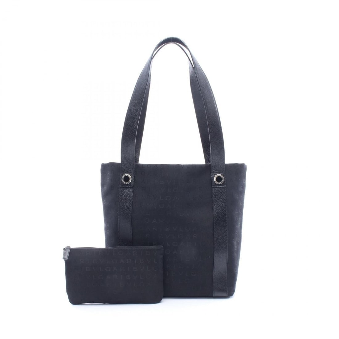 Bulgari BVLGARI Logomania Tote Bag Handbag Canvas Leather Women's Black (1 of 18)
