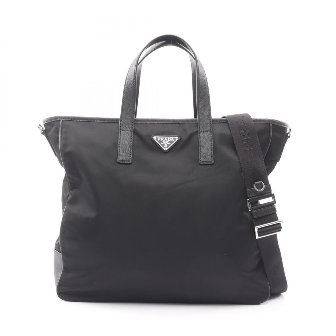 Prada PRADA Triangle Logo 2-Way Tote Bag Handbag Nylon Saffiano Leather Women's Black: --- Catalog ---Category: SizeSize (HxWxD): 33cm x 36cm x 10.5cm / 12.99'' x 14.17'' x 4.13''Category: DesignType: Handbag, Tote bagColor: BlackGender: WomenMaterial: Nylon , Leather Leather/Fur Type: 