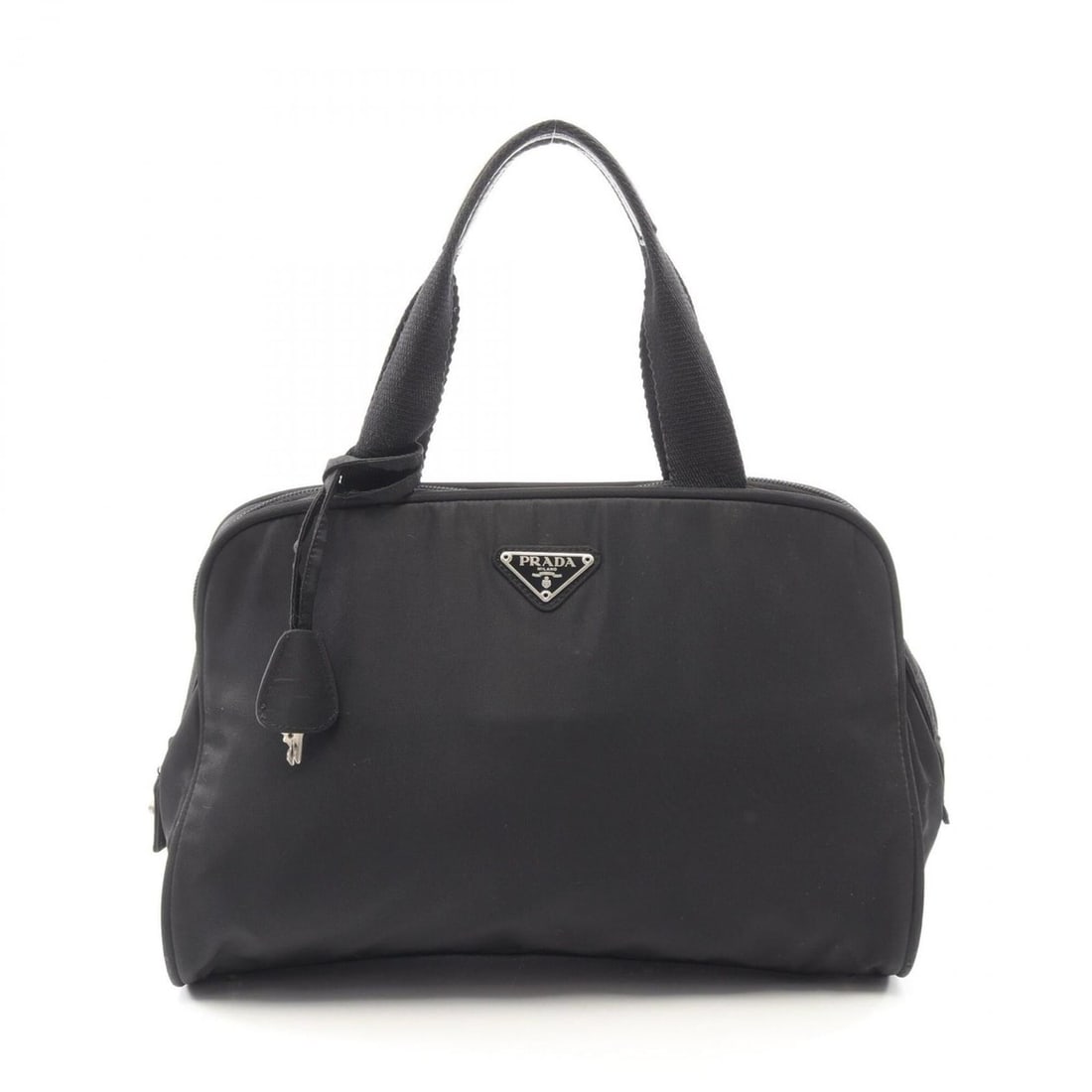 Prada handbag, nylon and leather, women's, black. (1 of 10)