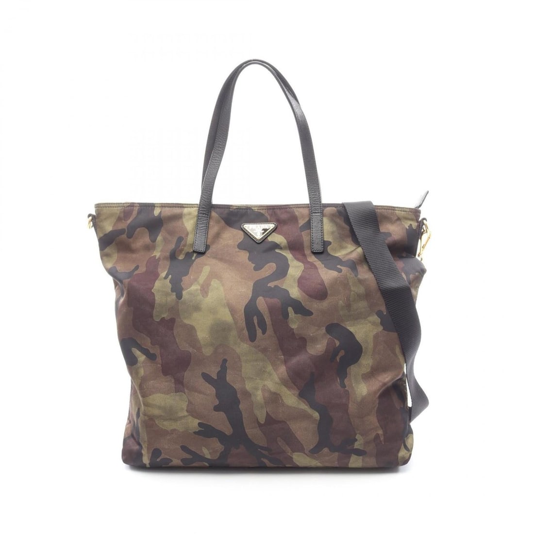 Prada camouflage 2-way tote bag/handbag, nylon and Saffiano leather, women's, green/multicolor,: --- Catalog ---Category: SizeSize (HxWxD): 35cm x 35cm x 8cm / 13.77'' x 13.77'' x 3.14''Category: DesignType: Handbag, Tote bagColor: Green, Multi-colorGender: WomenMaterial: Nylon , Leather Leather/