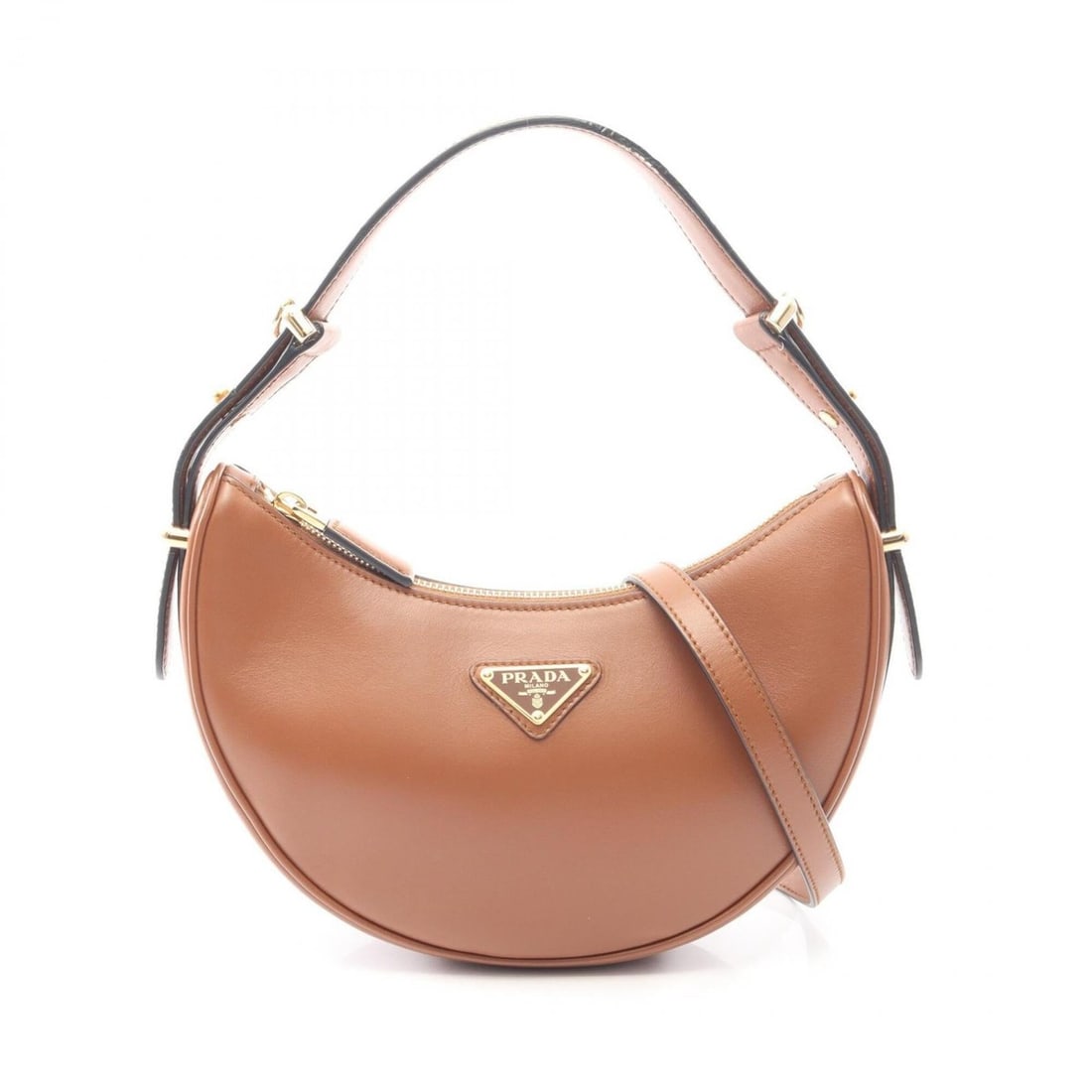 Prada PRADA Arche Small 2-Way Handbag Leather Women's Brown 1BC194: --- Catalog ---Category: SizeSize (HxWxD): 13.5cm x 22cm x 6cm / 5.31'' x 8.66'' x 2.36''Category: DesignType: HandbagColor: BrownGender: WomenMaterial: Leather Category: GeneralMPN: 1BC194Brand: Prad