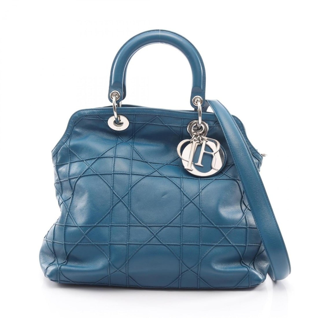 Christian Dior Dior Granville Cannage 2-Way Handbag, Leather, Women's, Blue: --- Catalog ---Category: SizeSize (HxWxD): 30cm x 31cm x 14cm / 11.81'' x 12.2'' x 5.51''Strap Length: 104cm - 116cm / 40.94'' - 45.66''Handle Length: 34cm / 13.38''Category: DesignType: HandbagColor: