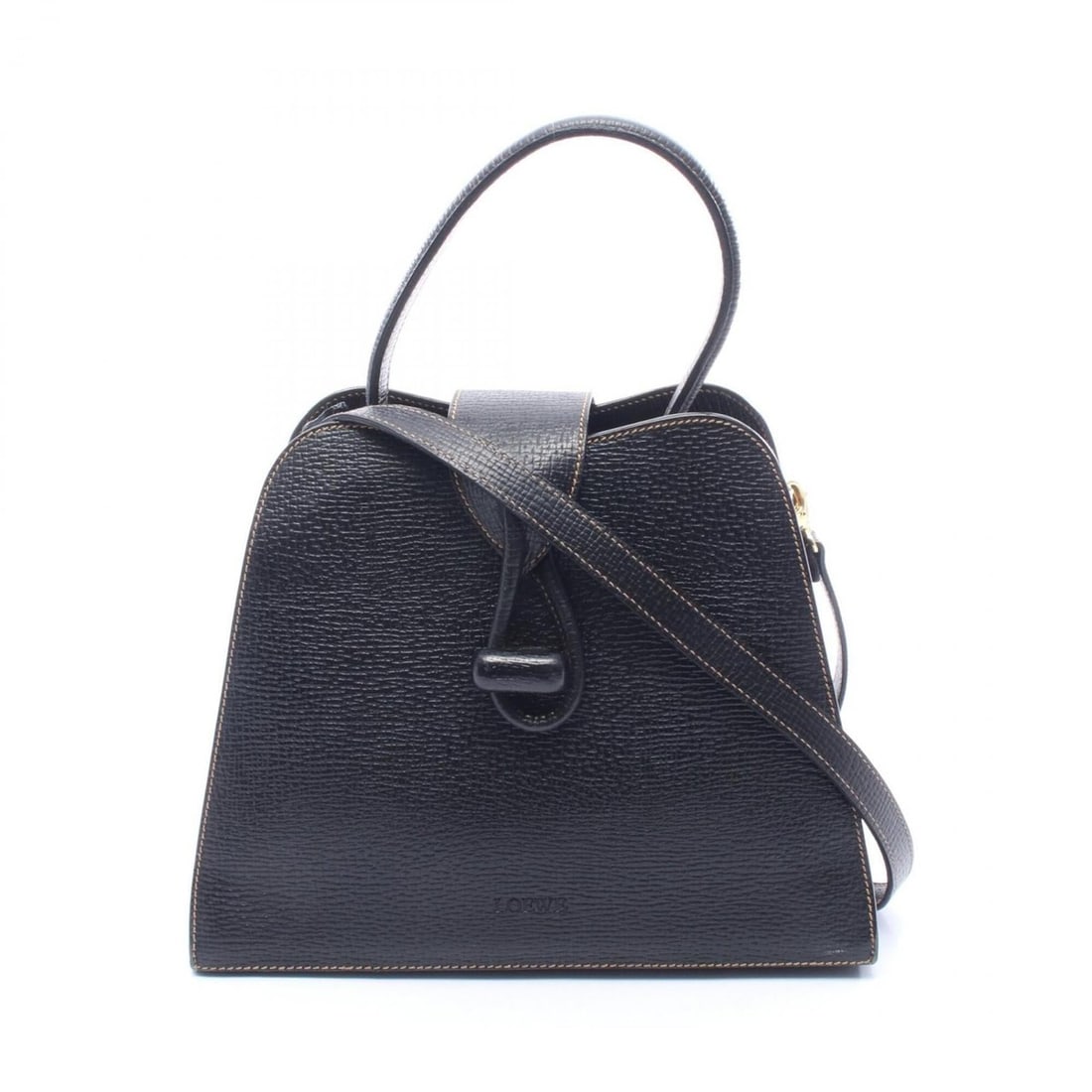 Loewe Turnlock 2-Way Handbag, Leather, Women's, Black: --- Catalog ---Category: SizeSize (HxWxD): 23cm x 30cm x 12cm / 9.05'' x 11.81'' x 4.72''Category: DesignType: HandbagColor: BlackGender: WomenMaterial: Leather Category: GeneralBrand: Loewe--- Item L