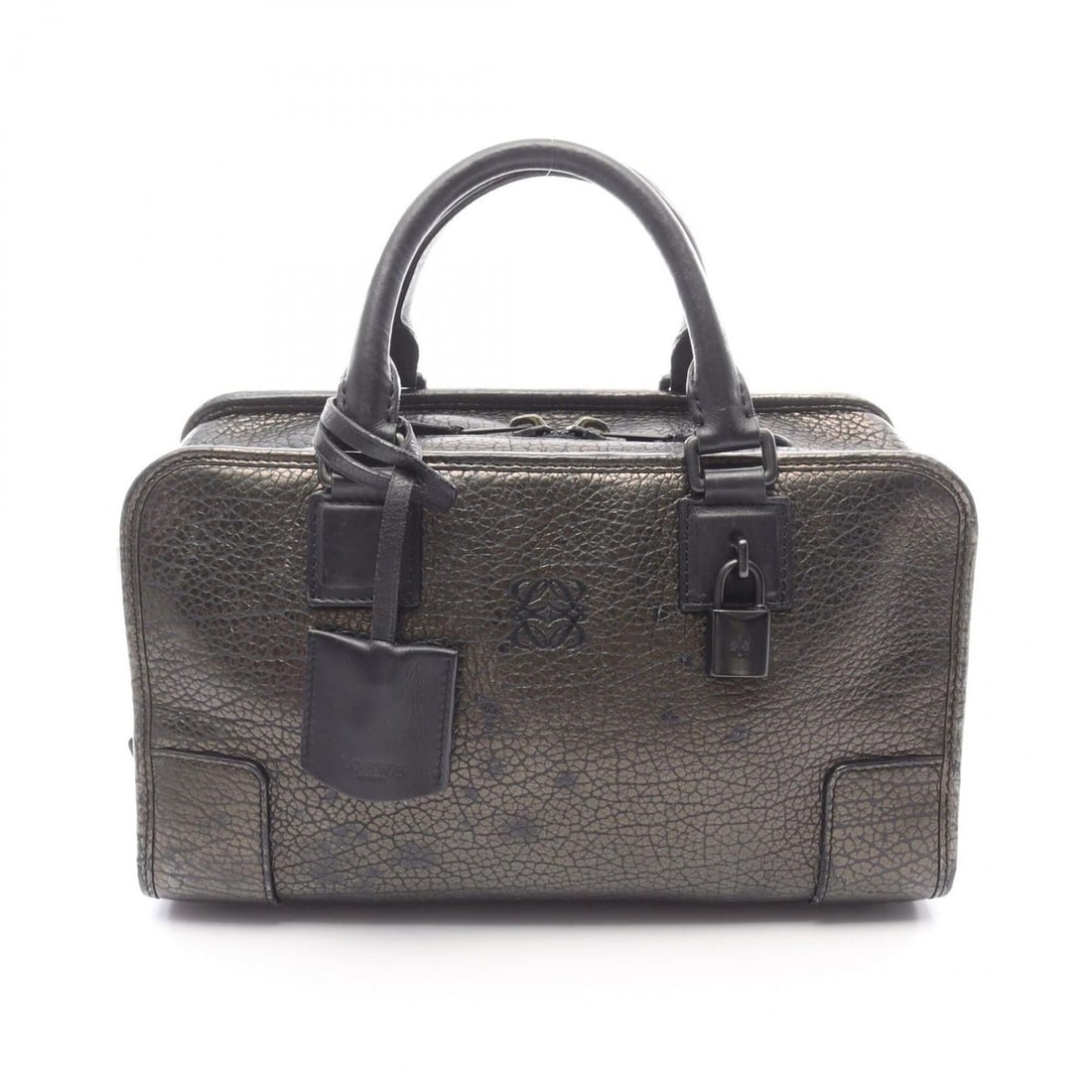 Loewe Amazona 28 Handbag, Leather, Women's, Brown/Black: --- Catalog ---Category: SizeSize (HxWxD): 16cm x 29cm x 12cm / 6.29'' x 11.41'' x 4.72''Category: DesignType: HandbagColor: Black, BrownGender: WomenMaterial: Leather Category: GeneralBrand: Loewe---