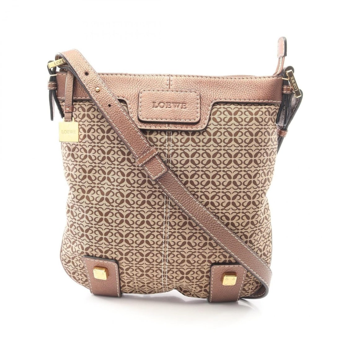 Loewe Anagram Shoulder Bag/Handbag, Canvas and Leather, Women's, Beige/Brown: --- Catalog ---Category: SizeSize (HxWxD): 35cm x 31cm x 2cm / 13.77'' x 12.2'' x 0.78''Category: DesignType: Handbag, Shoulder bagColor: Beige, BrownGender: WomenMaterial: Canvas , Leather Category: