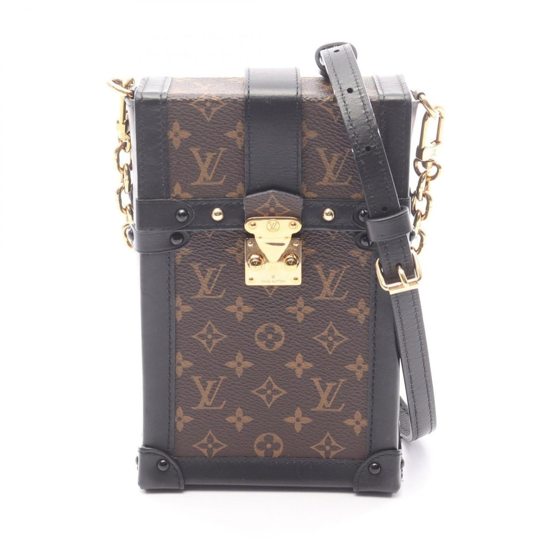 Louis Vuitton Pochette Trunk Vertical Monogram Shoulder Bag Handbag Coated Canvas Leather Women's: --- Catalog ---Category: SizeSize (HxWxD): 17cm x 11cm x 3.5cm / 6.69'' x 4.33'' x 1.37''Category: DesignType: Handbag, Pochette, Shoulder bagColor: Black, BrownGender: WomenMaterial: Monogram Categor