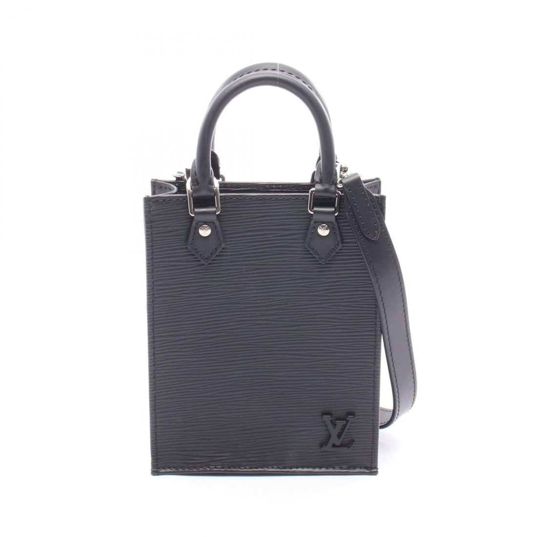 Louis Vuitton Petite Sac Plat Epi Noir 2-Way Handbag, Leather, Women's, Black, M69441 (1 of 9)