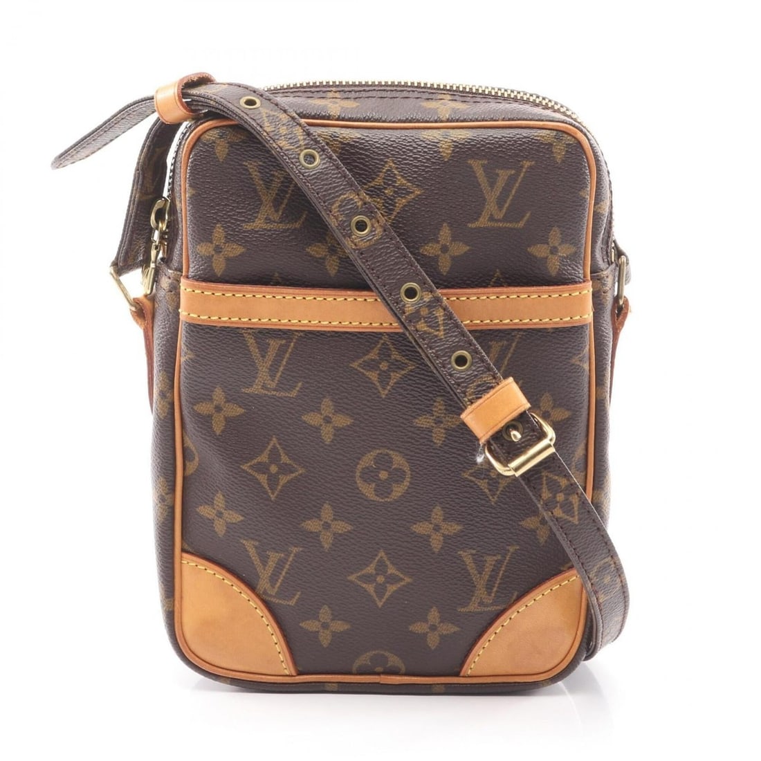Louis Vuitton Danube Monogram Shoulder Bag/Handbag, Coated Canvas and Leather, Women's, Brown,: --- Catalog ---Category: SizeSize (HxWxD): 21cm x 15cm x 4.5cm / 8.26'' x 5.9'' x 1.77''Category: DesignType: Handbag, Shoulder bagColor: Brown, MonogramGender: WomenMaterial: Monogram , Leather Categ