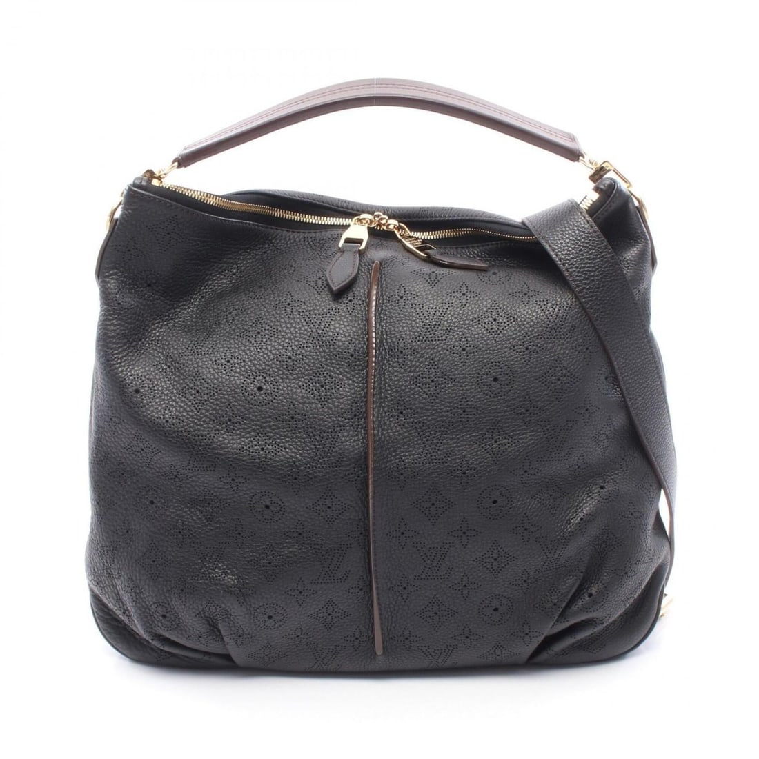 Louis Vuitton Selene PM Mahina Noir 2-Way Shoulder Bag/Handbag, Leather, Women's, Black/Brown,: --- Catalog ---Category: SizeSize (HxWxD): 30.5cm x 33cm x 4.5cm / 12'' x 12.99'' x 1.77''Category: DesignType: Handbag, Shoulder bagColor: Black, BrownGender: WomenMaterial: Leather Category: General